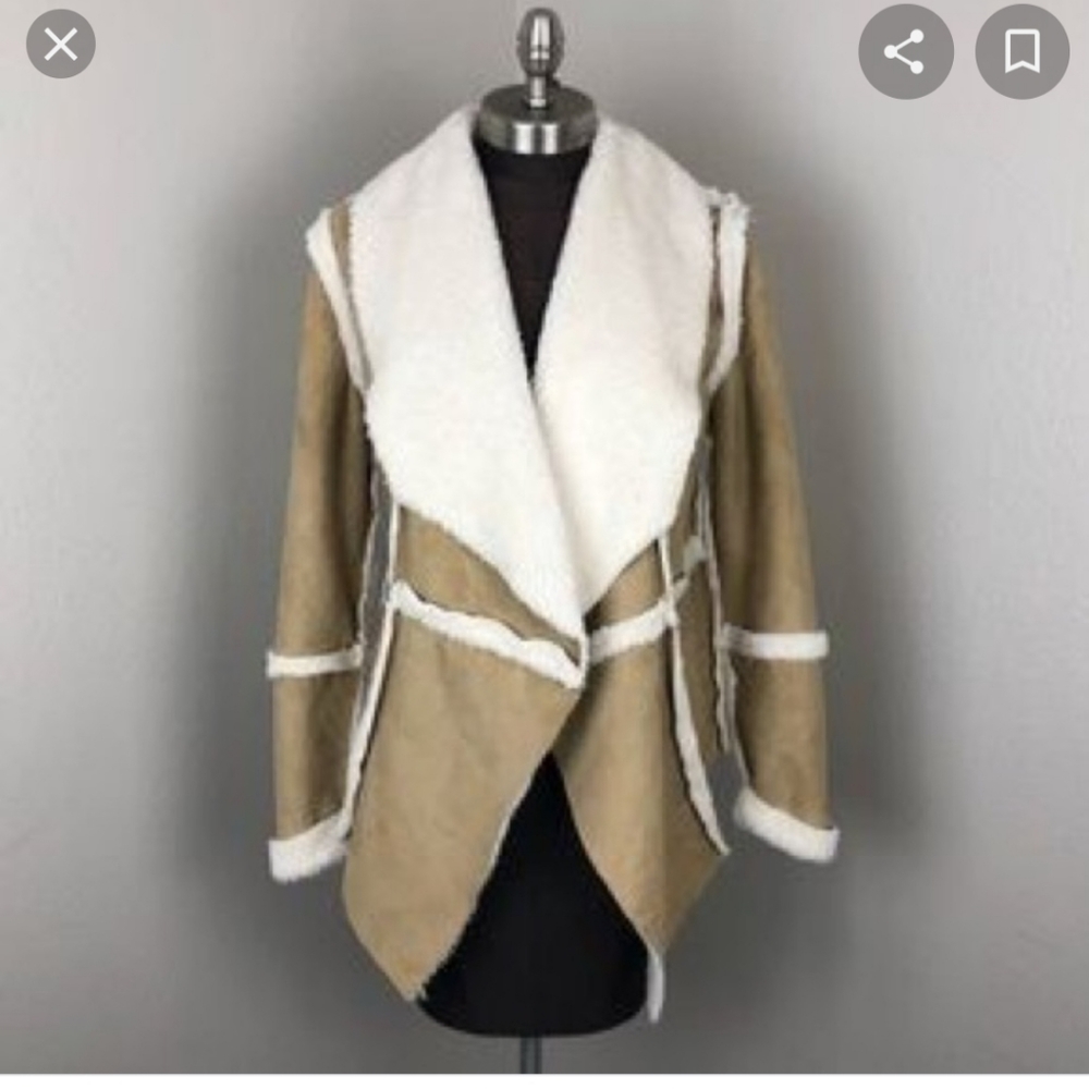 Olsenboye Faux Suede/Sherpa Jacket Large